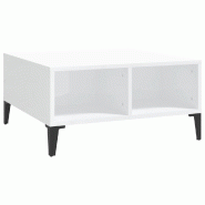 VidaXL Table basse blanc brillant 60x60x30 cm bois d'ingénierie Modèle Atlas Master Essence - 805992