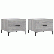 VidaXL Tables basses 2 pcs sonoma gris 50x50x40 cm bois d'ingénierie Modèle Aero Panorama Essence - 829409