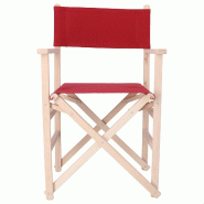 WellHome - Fauteuil director sunset finition non vernie - toile bordeaux 51x46x86 cm - rouge WH13258