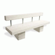 Banc urbain béton avec dossier 200 cm blanc granit