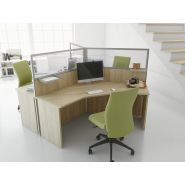 Bureau bench 3 personnes avec cloisons, idéal pour meubler un open space - ALIA