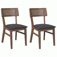 Chaises à manger coussins 2 pcs marron bois massif caoutchouc Modèle Karmel - 4102462