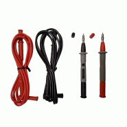 CHAUVIN ARNOUX - Kit d'accessoires - 2 cordons PVC RD/BK - fiche mâle droite 4mm isolée-fiche mâle coudée 4mm isolée - 15A - 1,5 m - 600V CAT IV - 2 pointes de touche D4