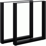 CLP Lot de 2 pieds de table Ilkan Noir /70 cm - noir métal 326979