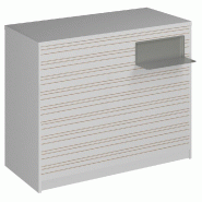 Comptoir Vertigo H T04nat. Spl.Droit L120cm 2tabl.Couliss.4tab.Amovib-blanc
