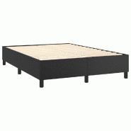 Décoshop26 - Sommier à lattes sur pieds cadre de lit 140x190 cm synthétique noir TDL0207026 - noir 3001155188008
