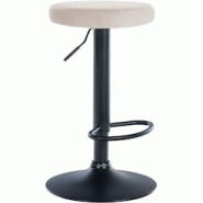Décoshop26 - Tabouret de bar x1 design simple hauteur réglable revêtement en velours crème pieds en métal noir 10_0005351 - noir 3000252597201 Décoshop26 - Tabouret de bar x1 design simple hauteur réglable revêtement en velours crème pieds en métal noir 10_0005351 - noir 3000252597201