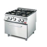 Fourneau gaz sur four à gaz - 4 feux vifs - Acier inoxydable - Dimensions 800x700x850 mm Fourneau gaz sur four à gaz - 4 feux vifs - Acier inoxydable - Dimensions 800x700x850 mm