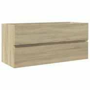 Helloshop26 - Armoire de lavabo moderne rangement salle de bain 100 x 38 x 45 cm en bois d'ingénierie chêne sonoma 02_0049703 - Bois massif 30002359