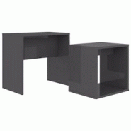 Helloshop26 - Ensemble de table basse brillant bois d'ingénierie gris 02_0042106 - 3000213664751 Helloshop26 - Ensemble de table basse brillant bois d'ingénierie gris 02_0042106 - 3000213664751