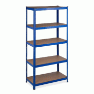 Helloshop26 - Étagère de rangement pour charge lourde 180 x 90 x 45 cm avec 5 niveaux réglables style garage en MDF bleu 13_0010198 - bleu Bois man