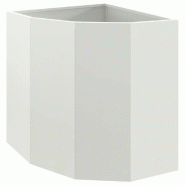Helloshop26 - Jardinière d'angle moderne adaptée extérieur 45 x 45 x 50 cm en acier blanc 02_0052909 - blanc acier 3000237645538