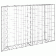 Helloshop26 - Jardinière lit surélevé plantes fleurs jardin à gabion en trapèze acier galvanisé 150 x 20 x 100 cm 02_0001321 - 3000076921534