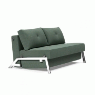 INNOVATION LIVING  CANAPÉ DESIGN CUBED 02 CHROME CONVERTIBLE 200*140 CM TISSU ELEGANCE GREEN