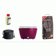 LotusGrill - Pack spécial barbecue Classic Purple (35 cm) avec 2,5 kg de charbon de bois et gel combustible - 4260023012367