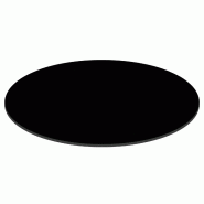 Oviala Business Plateau de table de jardin rond HPL 70 cm noir - noir métal 114930