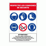 Panneau respect des consignes de sécurité