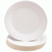 ProNappe Pro Nappe - Réf. 79110i - 50 Assiettes - diamètre 23 cm - carton - blanc - 3281510791108