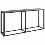 Table console Noir 160x35x75,5 cm Verre trempé Modèle Orion Bois Plus - verre 331679