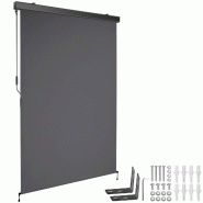 Tectake Store banne verticale ELOISE avec 2 supports muraux - 120 x 250 cm, gris foncé - 406136 - noir polyester 406136