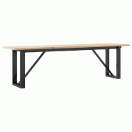VidaXL Table basse cadre en O 160x40x45 cm bois de pin massif et acier Modèle Polaris Jardin - 8721102674044
