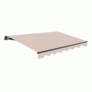 WASABI Store banne extérieur enroulable 4x2,5 sable en polyester – Structure en aluminium anthracite, inclinaison réglable - beige polyester BTK42
