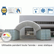 Tunnel de stockage / ouvert / structure en acier / couverture en pvc / 6.05 x 8 x 3 m