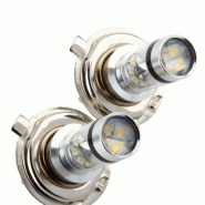 Ampoules LED ventilées H4 75W blanc - Next-Tech®