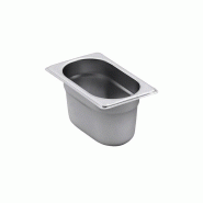 Bac GN 1/9 en inox - 176x108 mm - Acier inoxydable type 202 - Empilable et anti-torsion Bac GN 1/9 en inox - 176x108 mm - Acier inoxydable type 202 - Empilable et anti-torsion