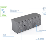 Comptoir réfrigéré en acier inoxydable -2000 × 660 × 900 mm - CST-20-40404 Comptoir réfrigéré en acier inoxydable -2000 × 660 × 900 mm - CST-20-40404