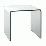 COSTWAY Table d'appoint en verre, tables de chevet, en forme de U, table en verre transparent, carrée, table de salon - transparent verre TI88179