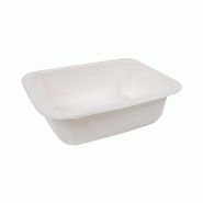 FHC evolupack FHC - 400Pcs - Barquette pulpe PLA gastronorme 1/8 585 ml - blanc Bagasse FHC210GNP1846F