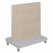 Gondole double face métal blanc Vertigo T01 MDF naturel et béton 120x86x142cm