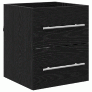 Helloshop26 - Armoire d'évier rectangulaire pratique rangement salle de bain 41 x 38,5 x 48 cm en bois d'ingénierie noir 02_0052665 - noir Bois mass