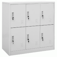 Helloshop26 - Lot de 5 armoires à casiers modernes avec serrures 90 x 45 x 92,5 cm en acier gris clair 02_0055160 - gris acier 3000238843582