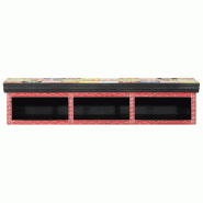 Helloshop26 - Meuble TV design moderne rangement 100 x 30 x 22 cm ambiance cosy en bois aggloméré multicolore 02_0057712 - Bois massif 3000240185656