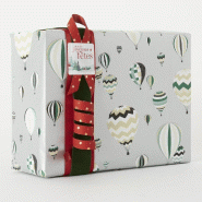 Papier cadeau "Montgolfières" gris/vert 0,70 x 50 M