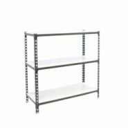 PROREGAL Étagère pour charges lourdes SMALL METAL SHARK | HxLxP 100x110x50cm | Charge du compartiment 200kg | Blanc anthracite - gris métal PR_RS13 PROREGAL Étagère pour charges lourdes SMALL METAL SHARK | HxLxP 100x110x50cm | Charge du compartiment 200kg | Blanc anthracite - gris métal PR_RS13