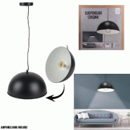 Suspension cinéma noir intérieur blanc diamètre 40cm