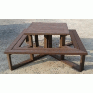 Table de pique-nique station / plastique-composite / 180 x 180 x 81 cm