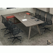 Table de réunion interactive Rail - Bralco. - Chêne gris_0