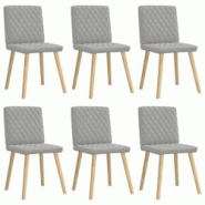 VidaXL Chaises à Manger Lot De 6 Gris Nuage Tissu - gris 8721158569455 VidaXL Chaises à Manger Lot De 6 Gris Nuage Tissu - gris 8721158569455