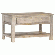 VidaXL Table basse 82x52x47 cm Bois de manguier massif  Modèle Atlas Infinite Mixte - 286383