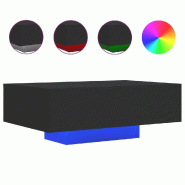 VidaXL Table basse avec lumières LED noir 85x55x31 cm Modèle Nova Compact - 836610