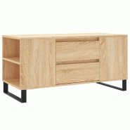 VidaXL Table basse chêne sonoma 102x44,5x50 cm bois d'ingénierie Modèle Atlas Vision - 831007