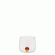 Zafferano Bilia Lot De 6 Gobelets Junior En Verre Borosilicate Couleur Jaune Or, Verres Élégants Et Résistants Pour Liqueurs Et Amers, Design Itali