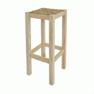Aranaz MUEBLEAR - Tabouret rustique haut non verni - beige 38270