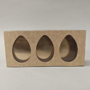 Boîte kraft  fourreau à fenêtre oeufs 18,5 x 8,5 x3 cm - par 12