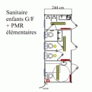 Bungalow de chantier / monobloc / sanitaire / aménagé