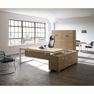 BUREAU DROIT VERRE AVEC DESSERTE, 200X100CM BUREAU DROIT VERRE AVEC DESSERTE, 200X100CM